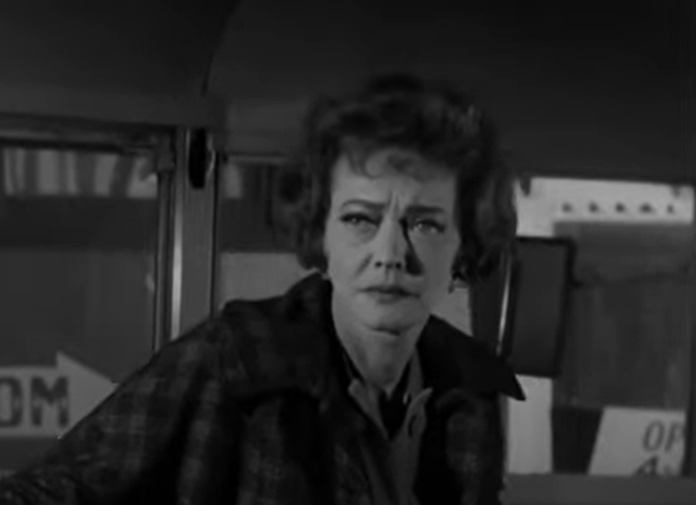 Screenshot of Sylvia Sidney looking at camera - from Route 66 (1960-64)