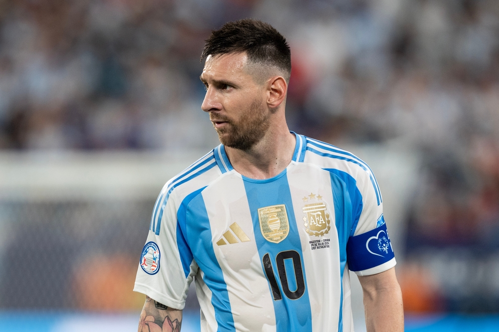Lionel Messi of Argentina in play during Conmebol