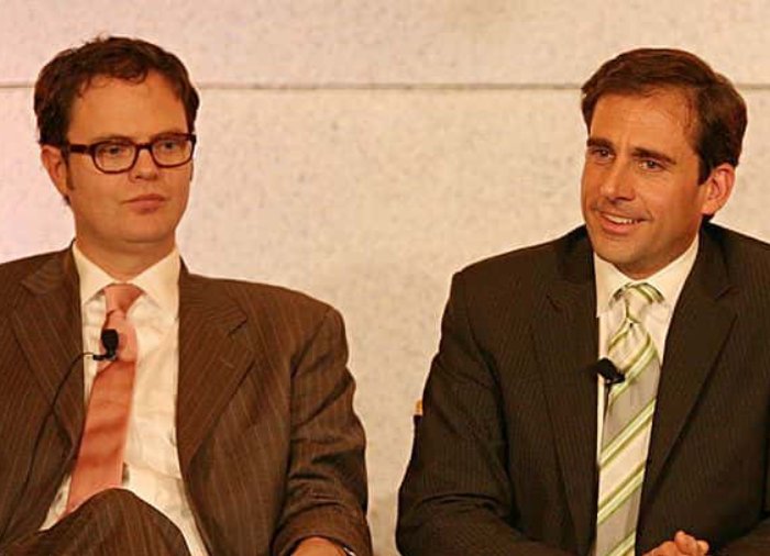 Actors Rainn Wilson, Steve Carell "The Office" at the Ritz Carlton Hotel