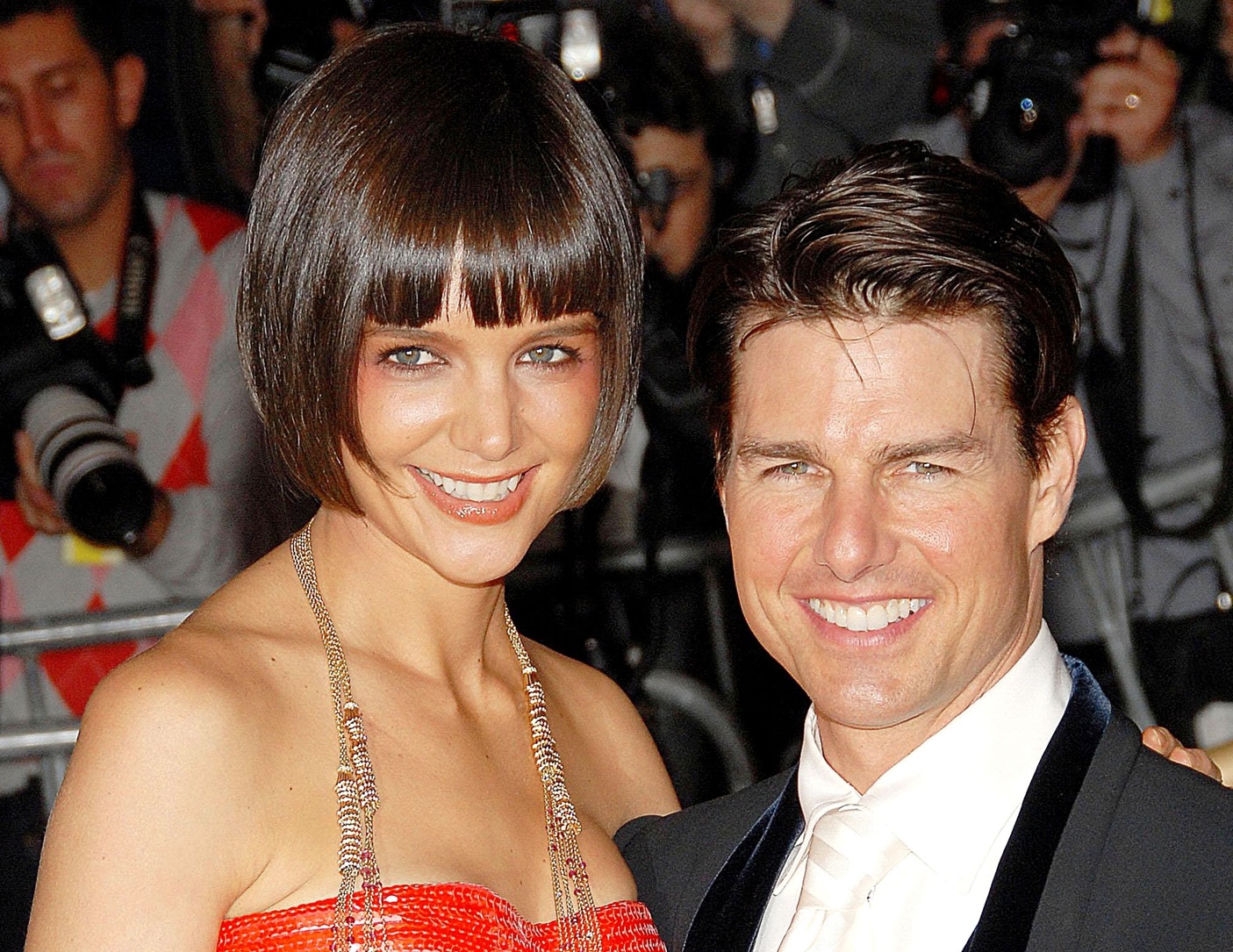 Katie Holmes, in Armani gown, Tom Cruise - 2008