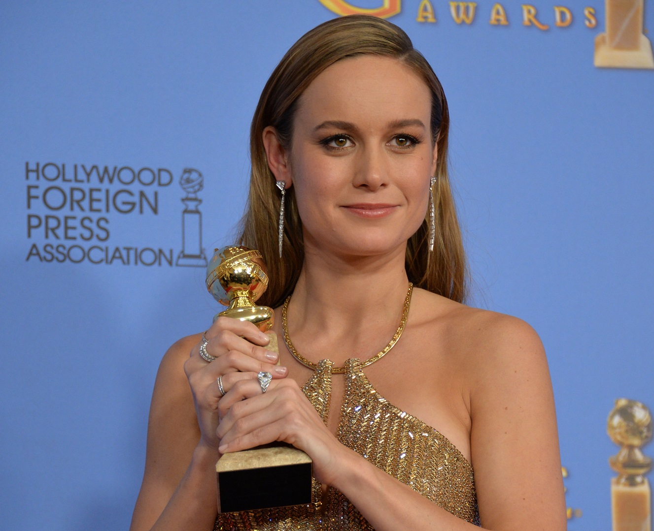 Brie Larson at the 73rd Annual Golden Globe Awards at the Beverly Hilton Hotel - 2016