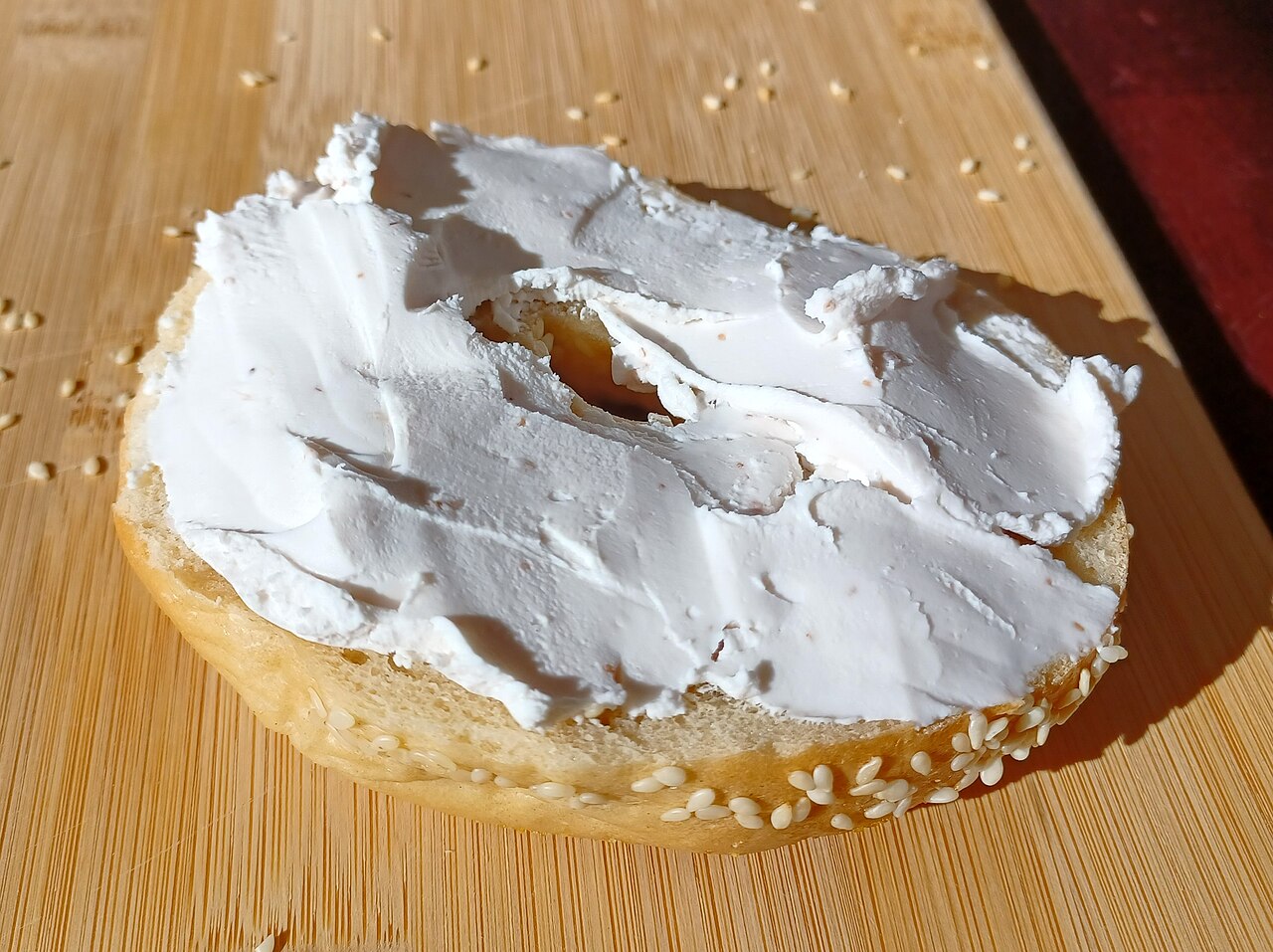 Cream Cheese on the bread.