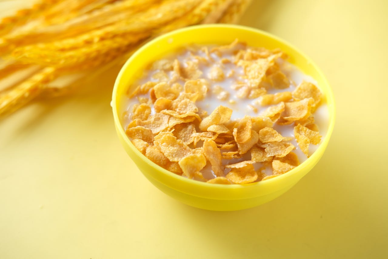 Cereals in Yellow Bowl