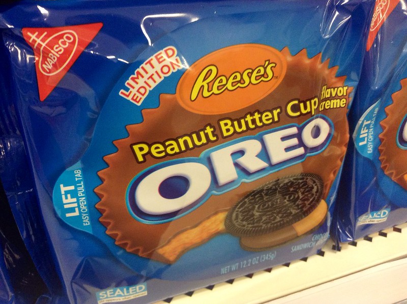 Close Up Photo of Peanut Butter Cup Oreo Cookies