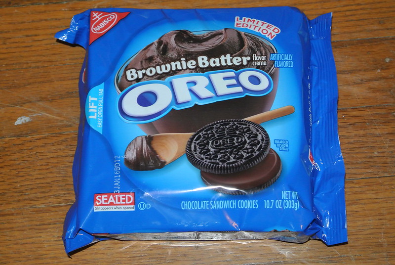 Brownie Batter Orio cookies placed on a wooden surface