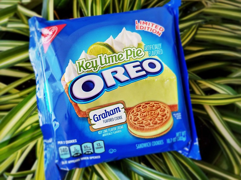Key Lime Oreos Package placed on grass