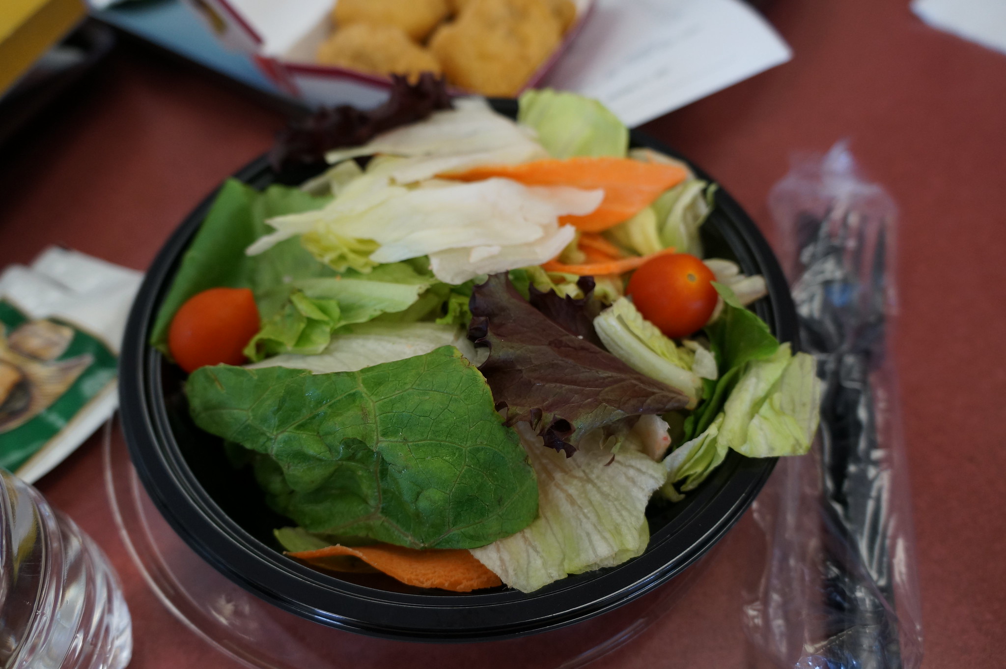 McDonald's salad in a plastic cup