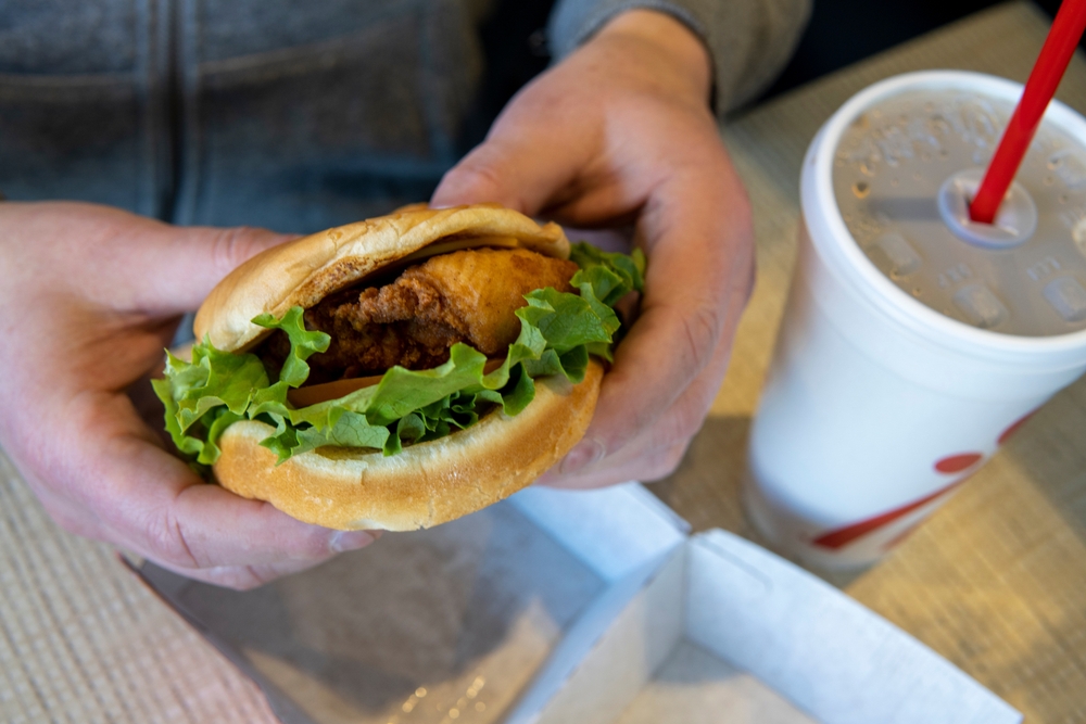 Chick fil a chicken burger