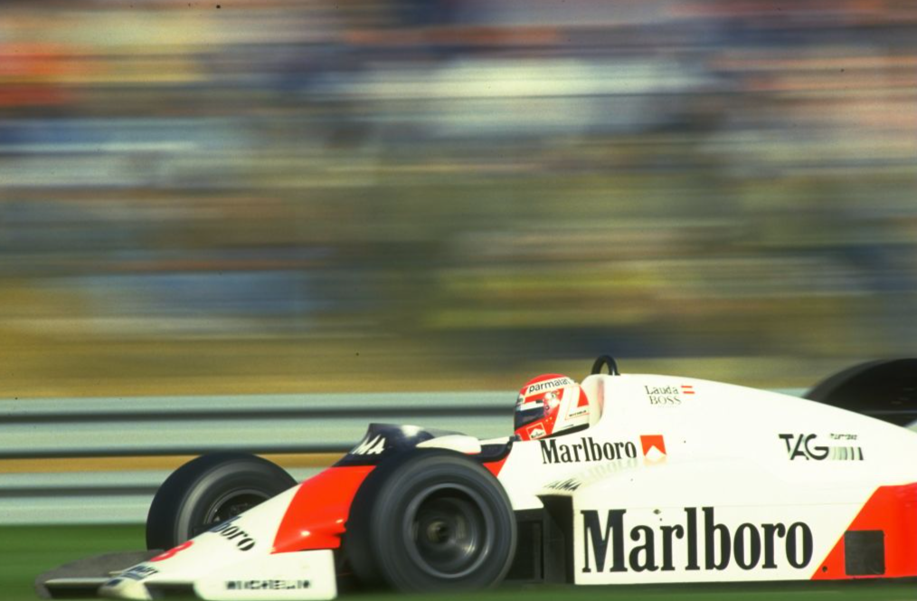 Niki Lauda of Austria in action in his McLaren 1984