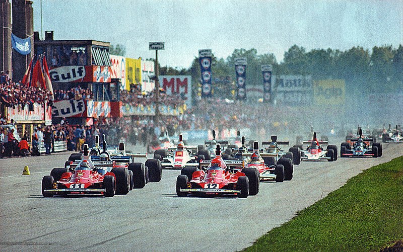 1975 Italian GP race start - Niki Lauda & Clay Regazzoni