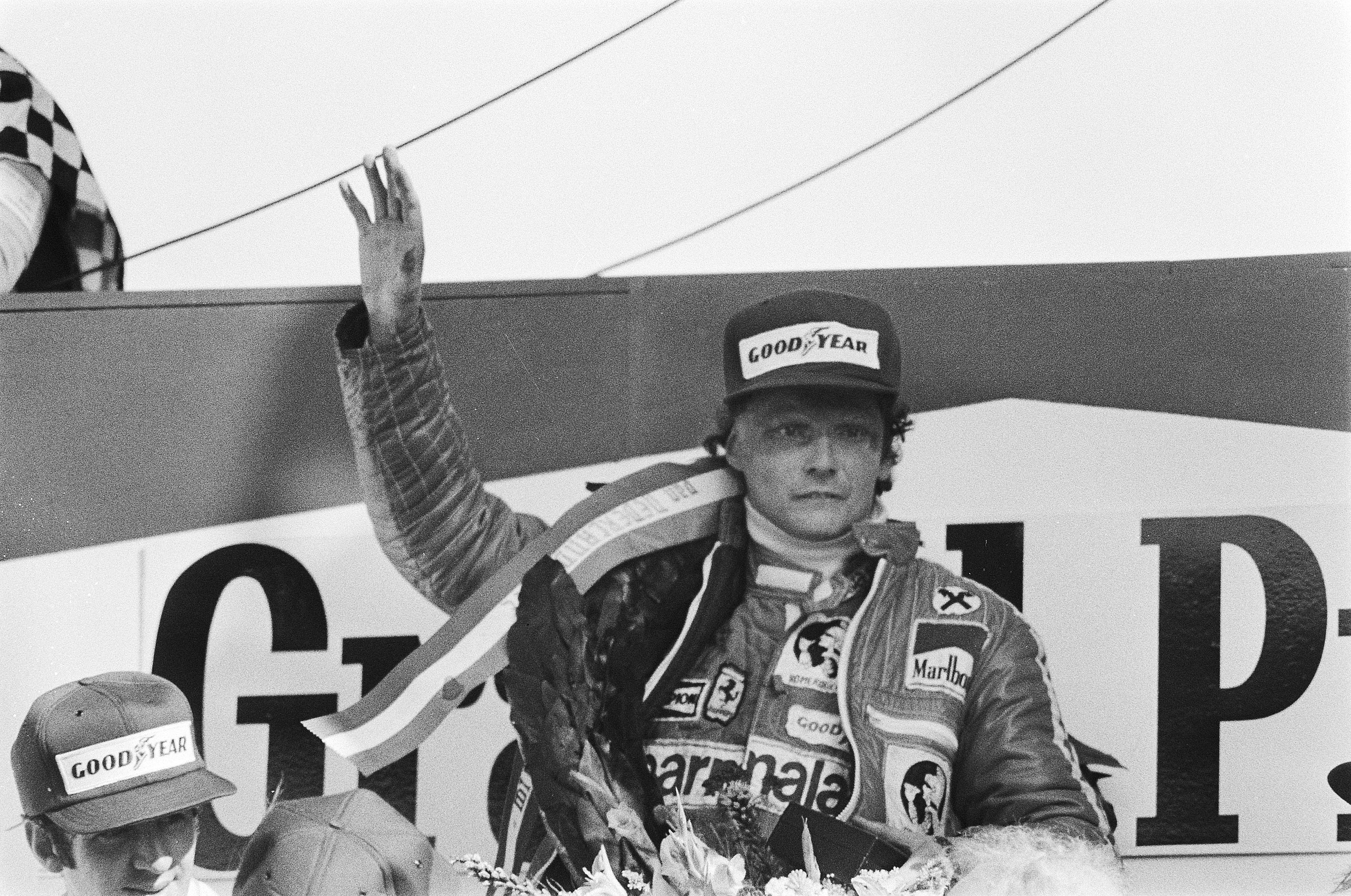 Lauda Celebrating At 1977 Dutch Grand Prix