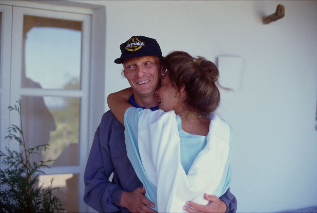 Niki Lauda and wife at home