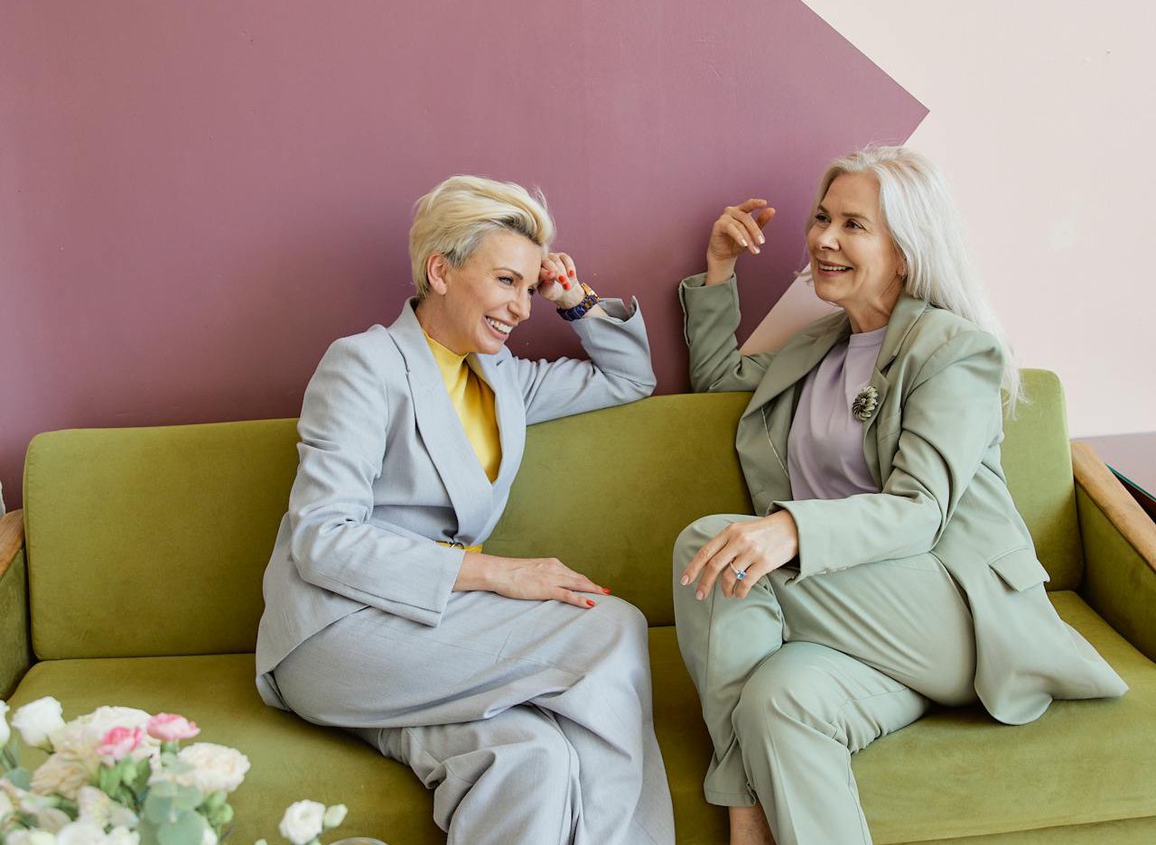 Women having a conversation