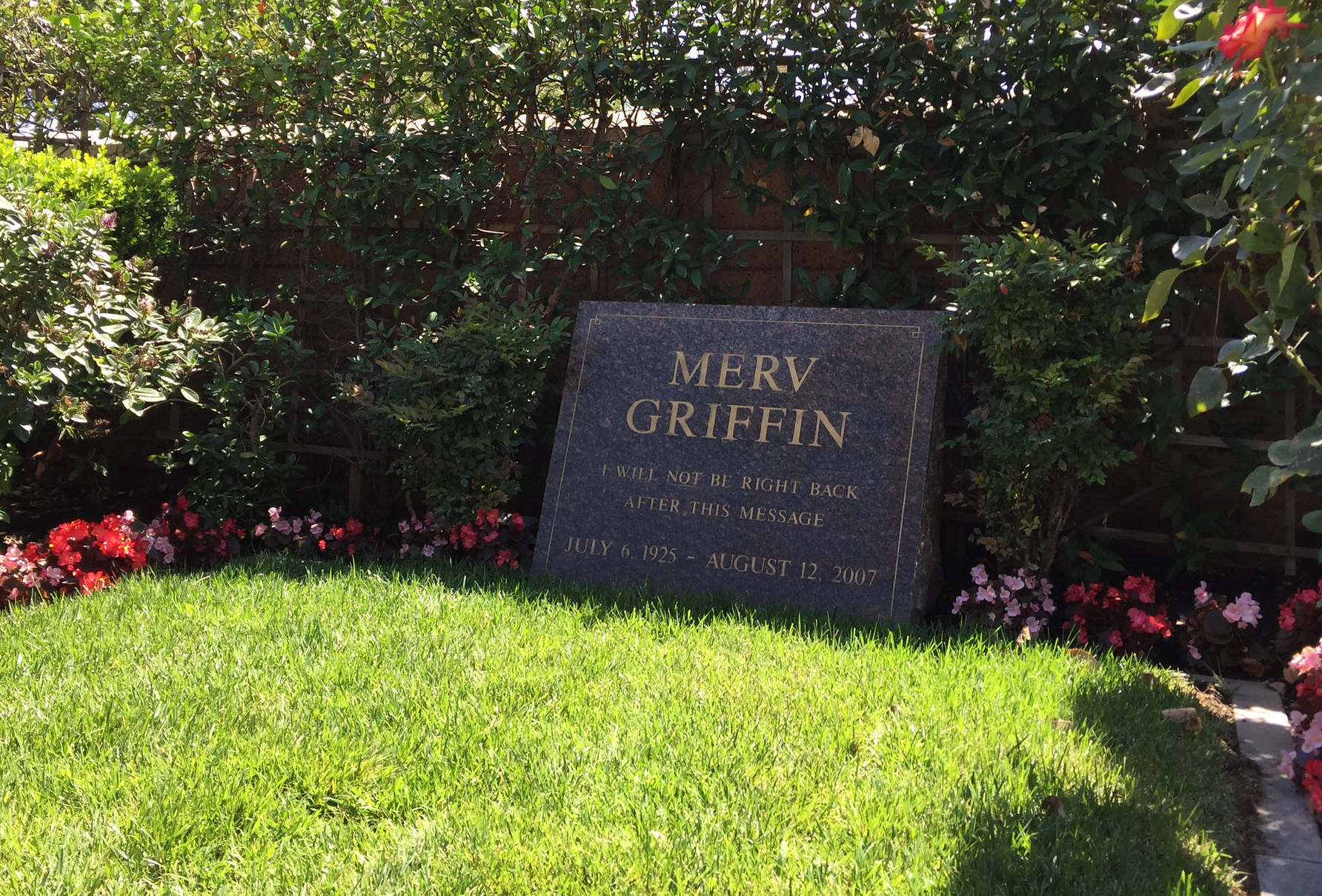 The grave of the famous host Merv Griffin