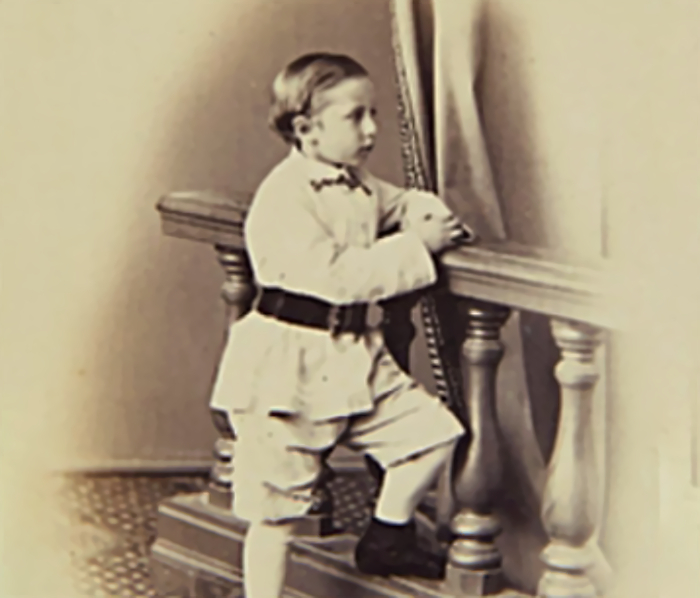 Wilhelm II as a boy in white outfit