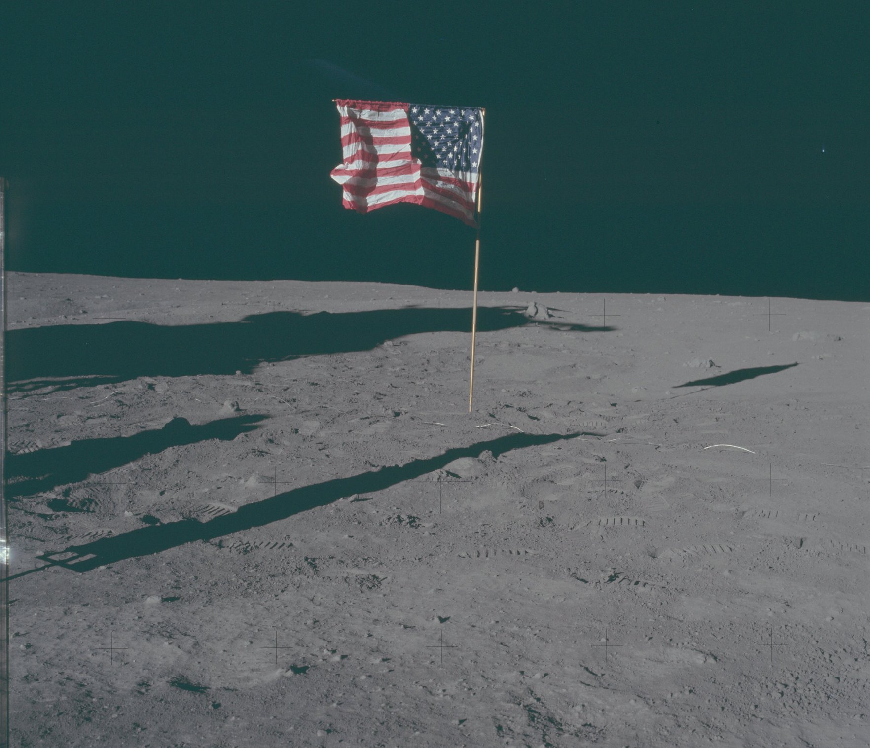 US flag on the moon