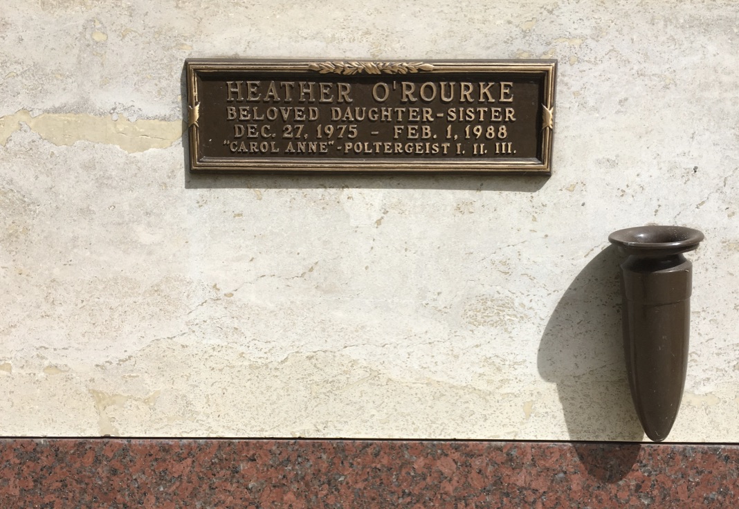 Grave of Heather O'Rourke - Child actress who played Carol Anne Freeling - 2019
