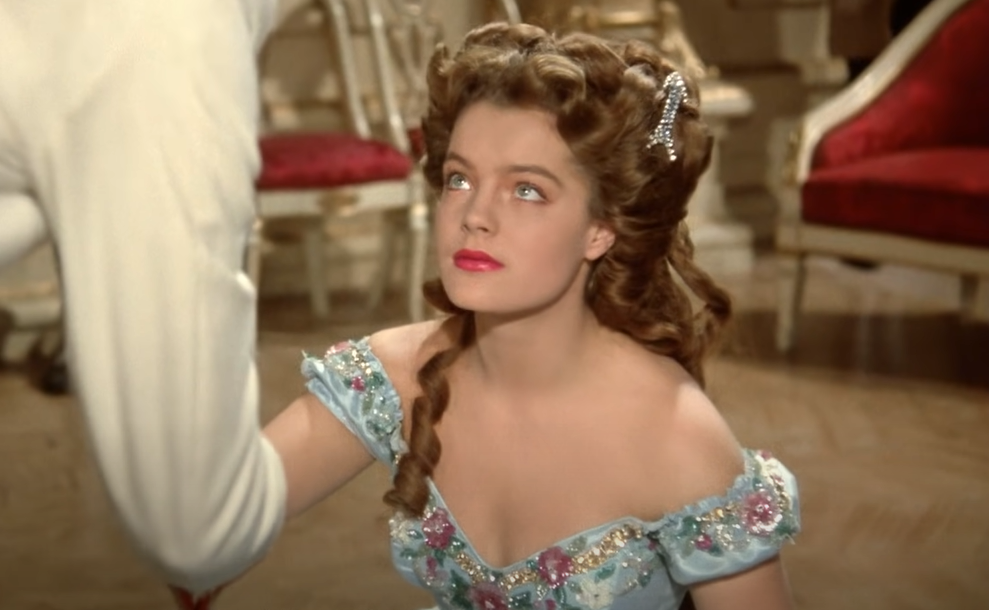 Screenshot from the movie Sissi (1955), showing Romy Schneider as Sissi