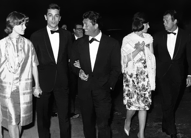 Romy Schneider, Alain Delon and their friends at an event
