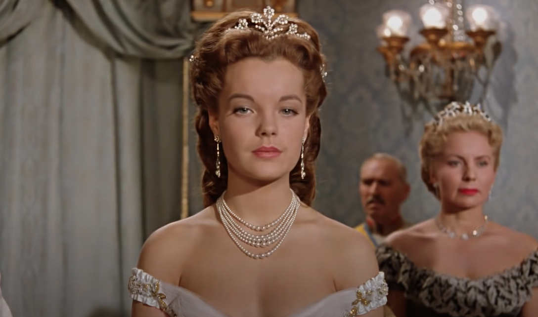 Screenshot from the movie Sissi (1955), showing Romy Schneider as Sissi