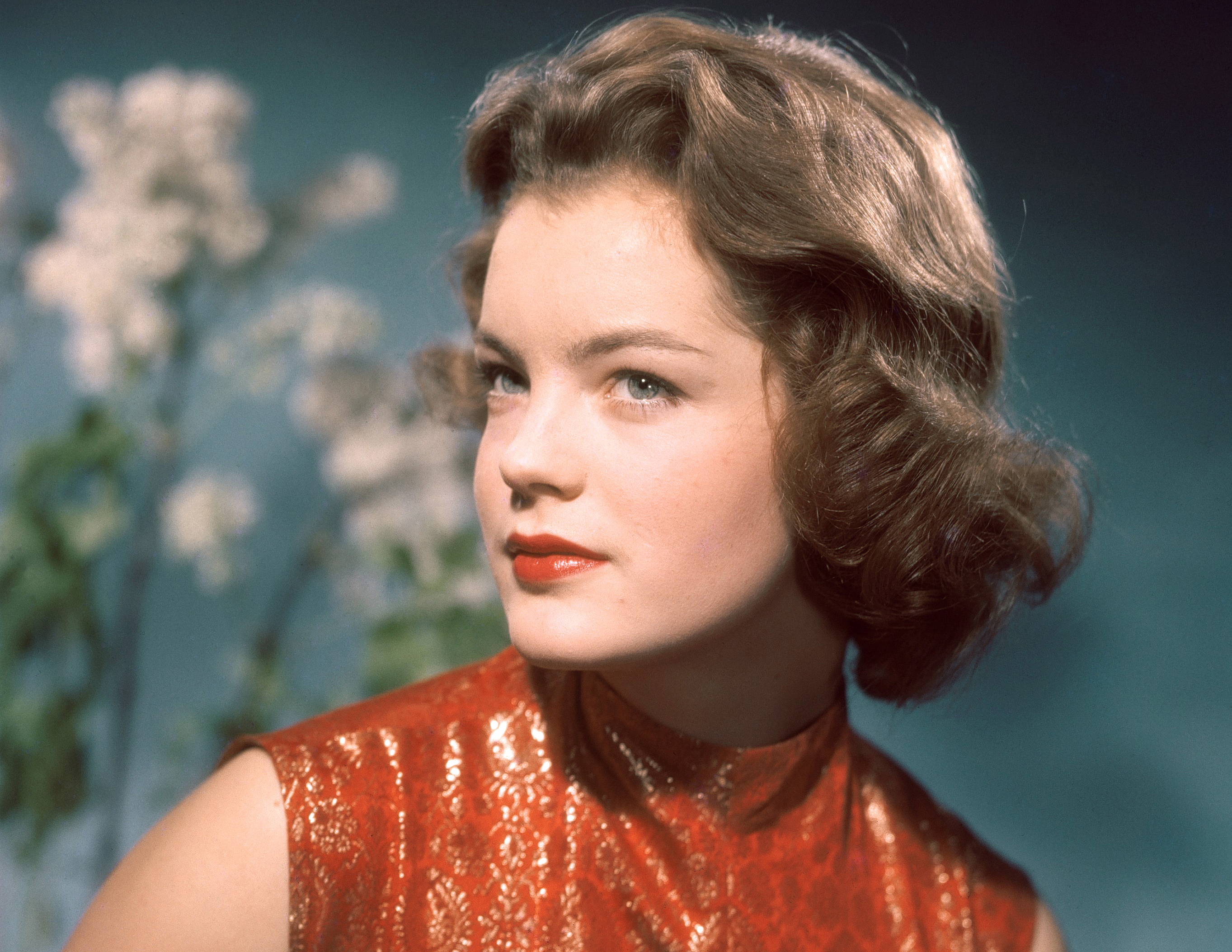 Romy Schneider in red top