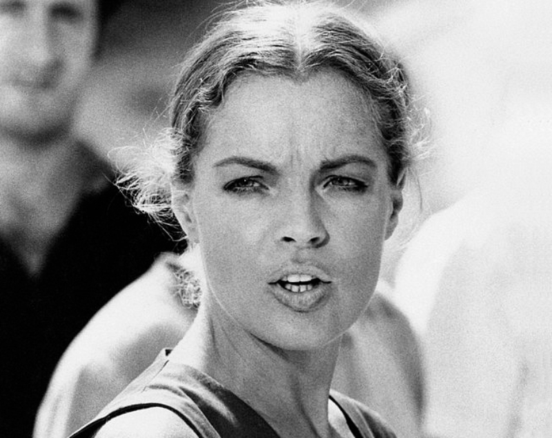 Romy Schneider 1970 in black top