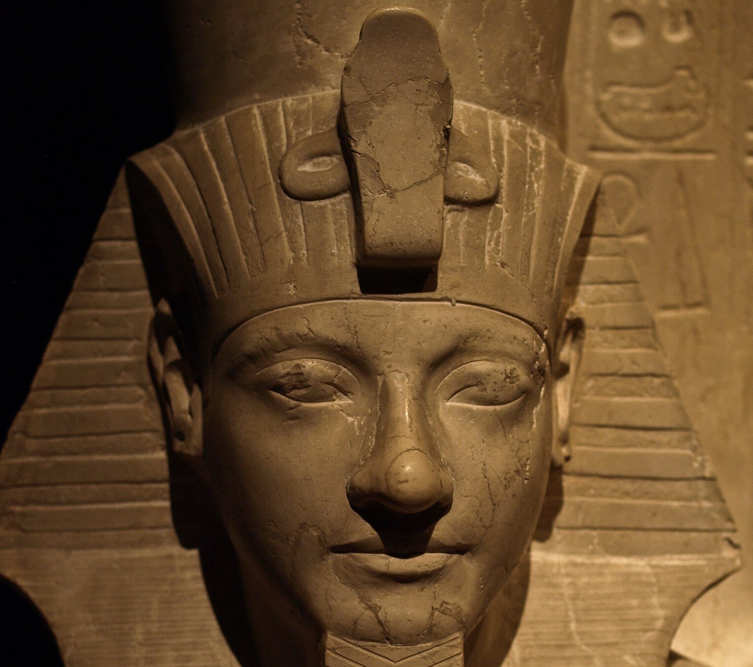 Shallow profile of Horemheb, from a statue of him with the God Horus