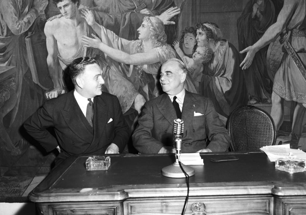 Lord Ismay Addresses Press in Paris