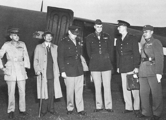 Major General Albert C. Wedemeyer arriving at Chungking