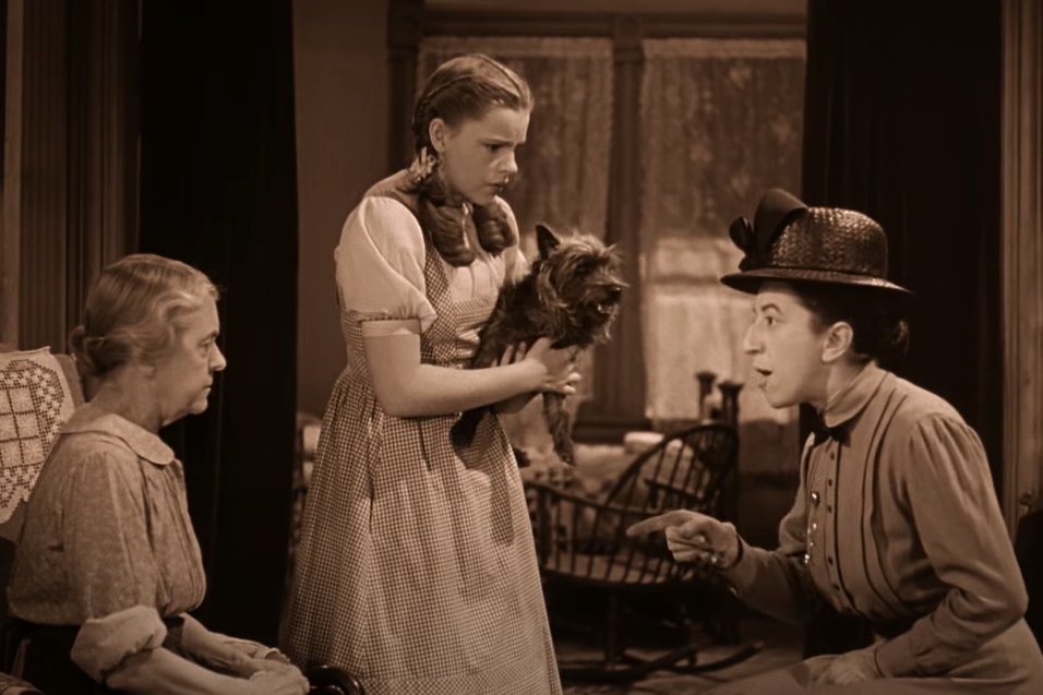 Margaret Hamilton as The Wicked Witch, Miss Gulch