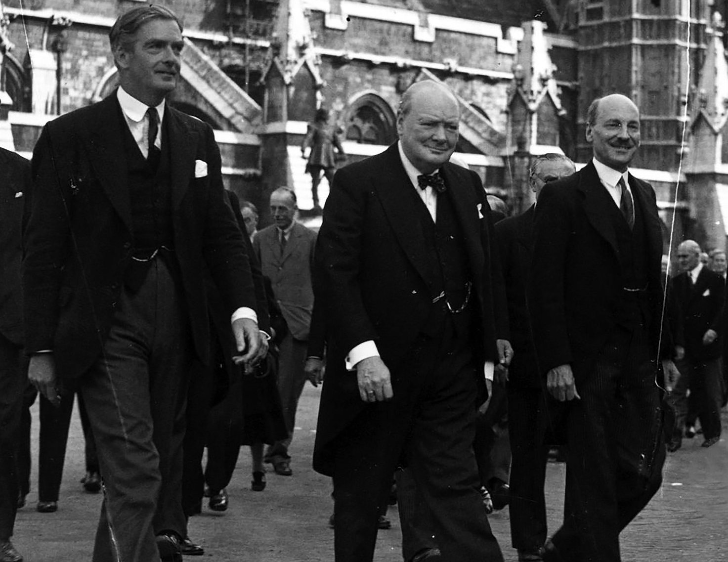 Winston Churchill in a black coat