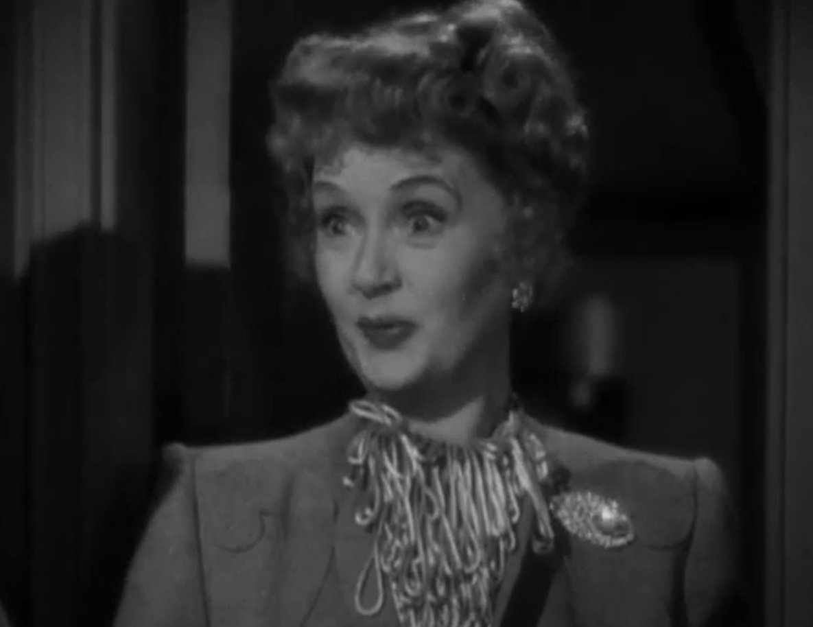 Screenshot of Billie Burke from Gildersleeve on Broadway (1943)