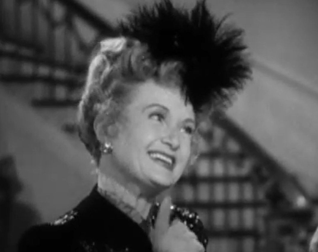 Screenshot of Billie Burke from Gildersleeve on Broadway (1943)