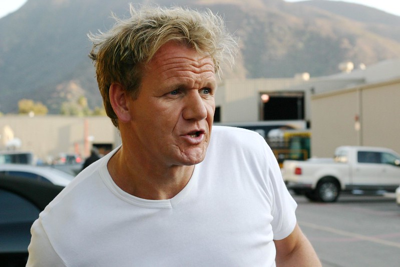 Gordon Ramsay in a white t-shirt