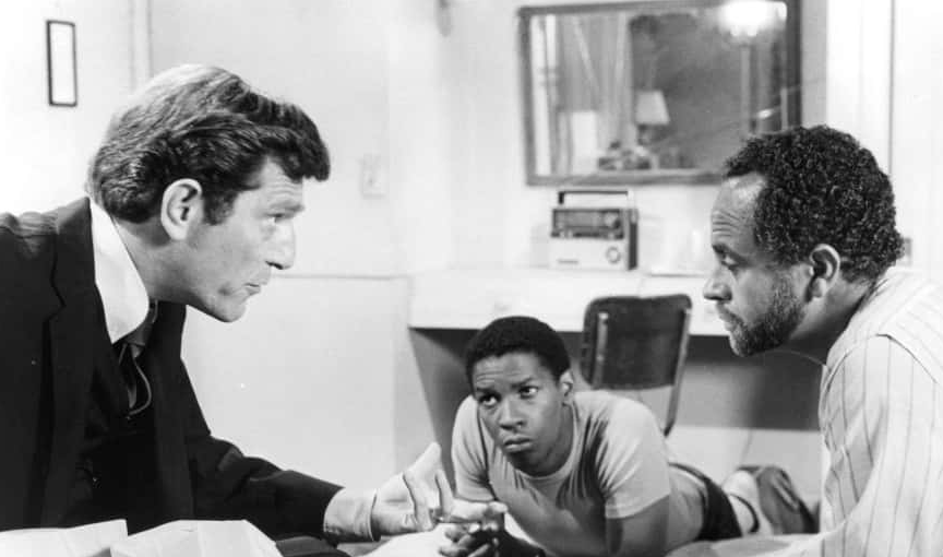 George Segal;Denzel Washington;Michael Schultz In 'Carbon Copy'
