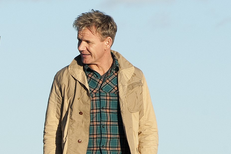 Gordon Ramsay in a brown jacket