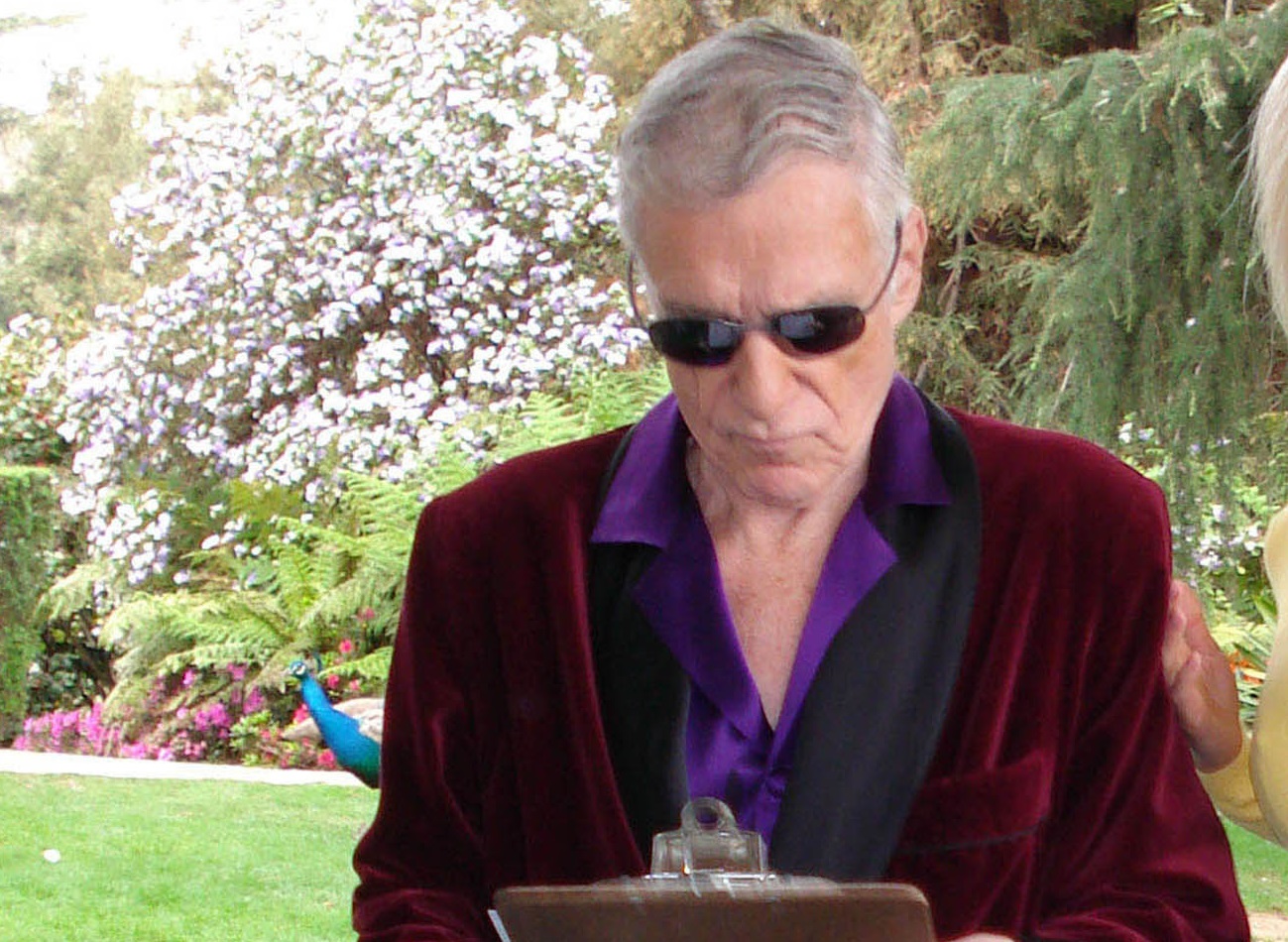 Hugh Hefner at the Playboy Mansion Easter Egg Hunt.