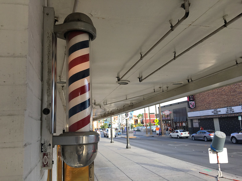 Red, white and blue Barber's pole