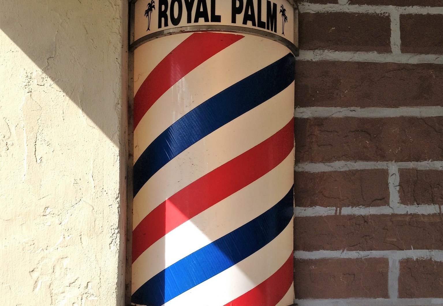 Red, white and blue vintage Barber's pole