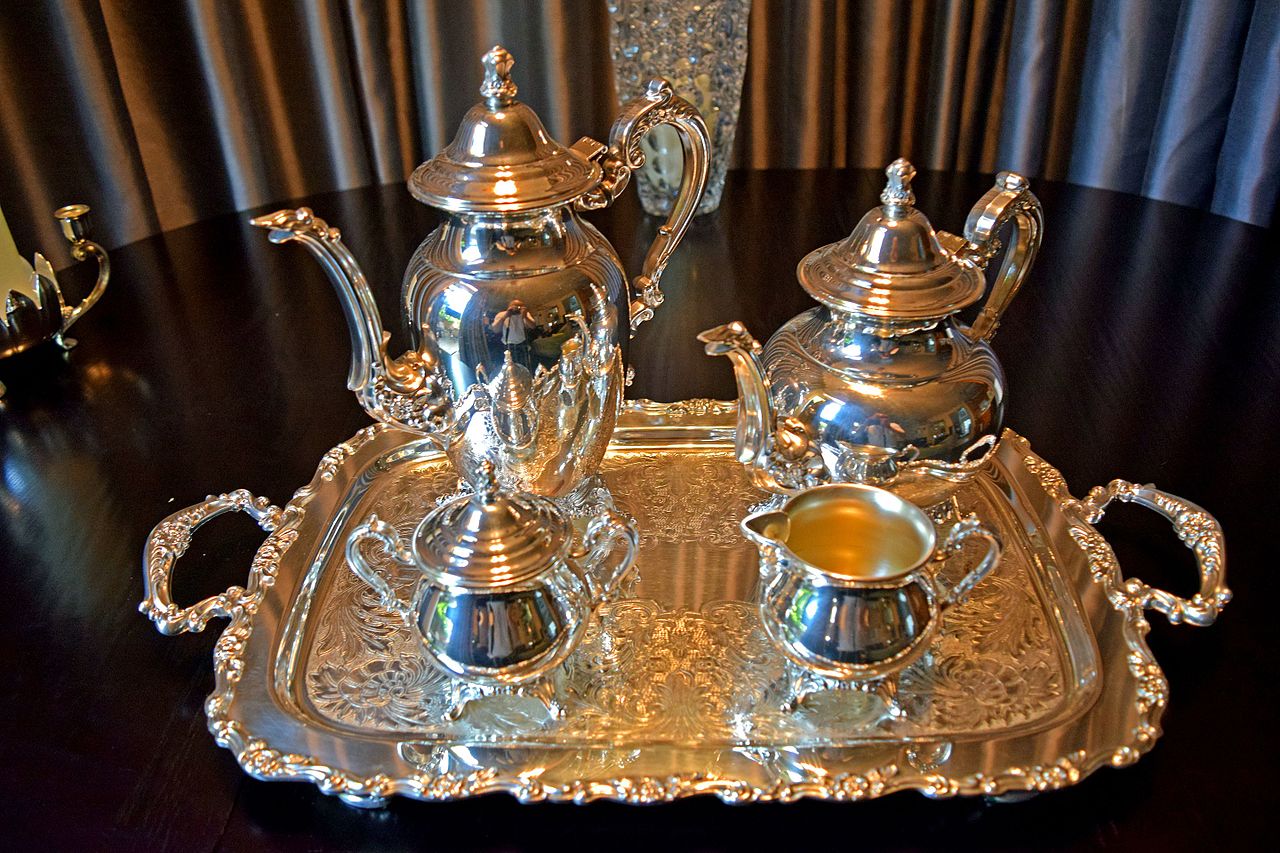 A silver plated tea set