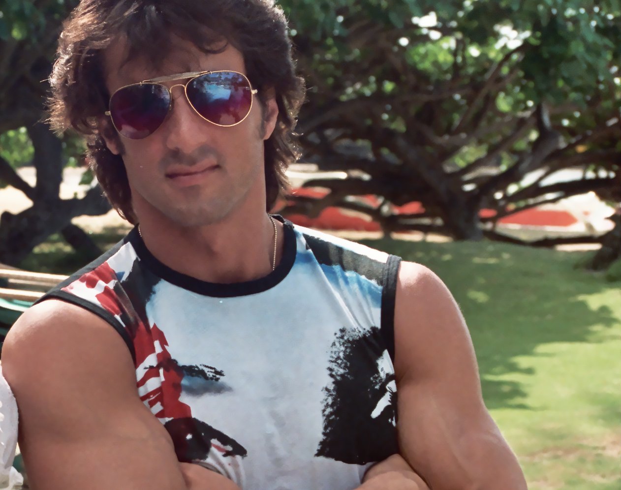 Sylvester Stallone wearing tank top