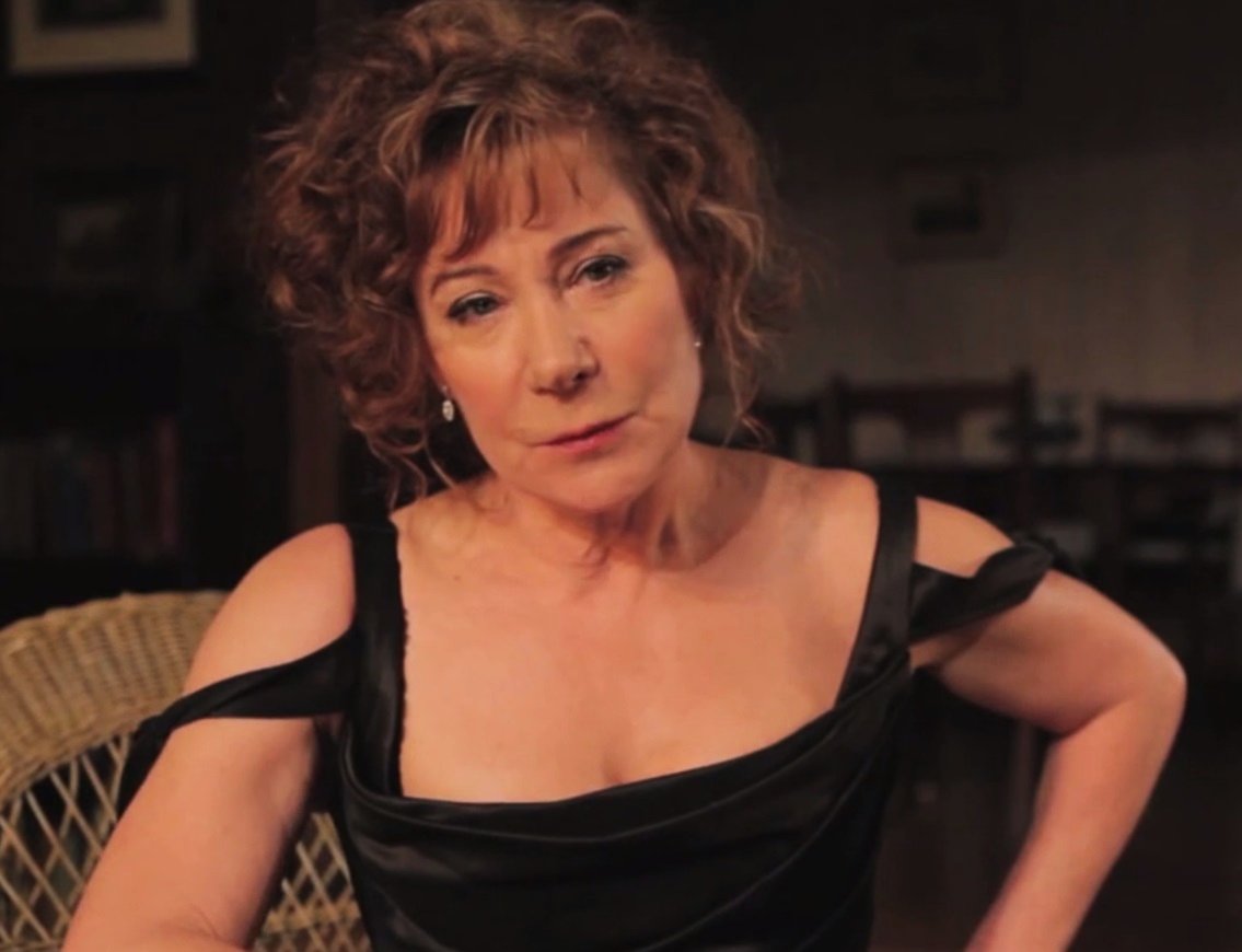 Zoe Wanamaker wearing a black top