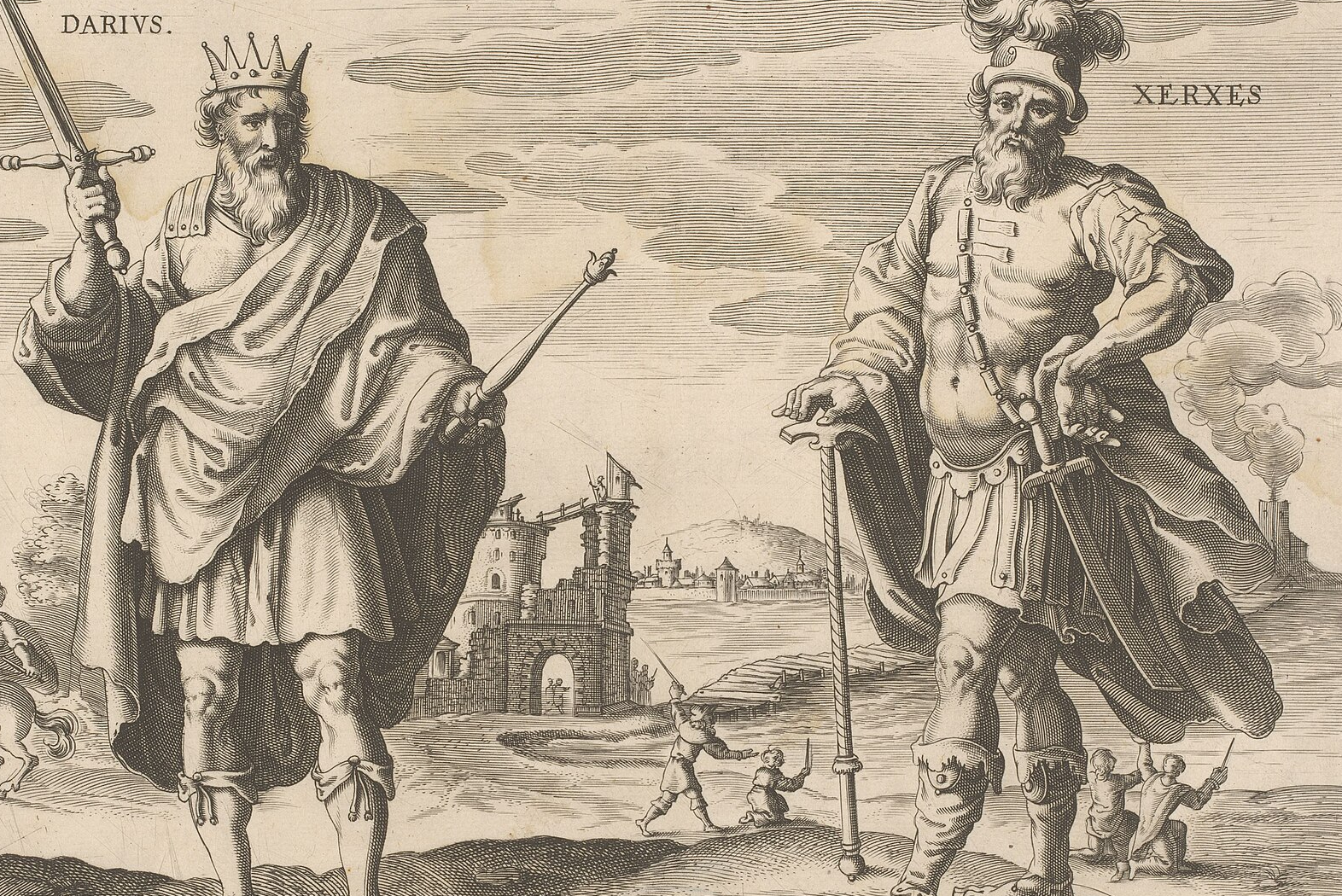 King Darius I and King Xerxes Persian Kings