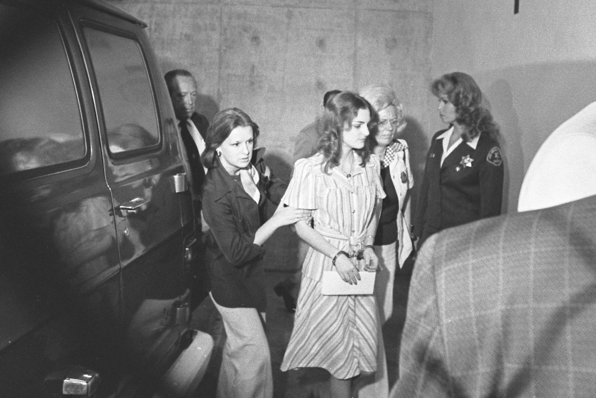 Patty Hearst Escorted By Marshals