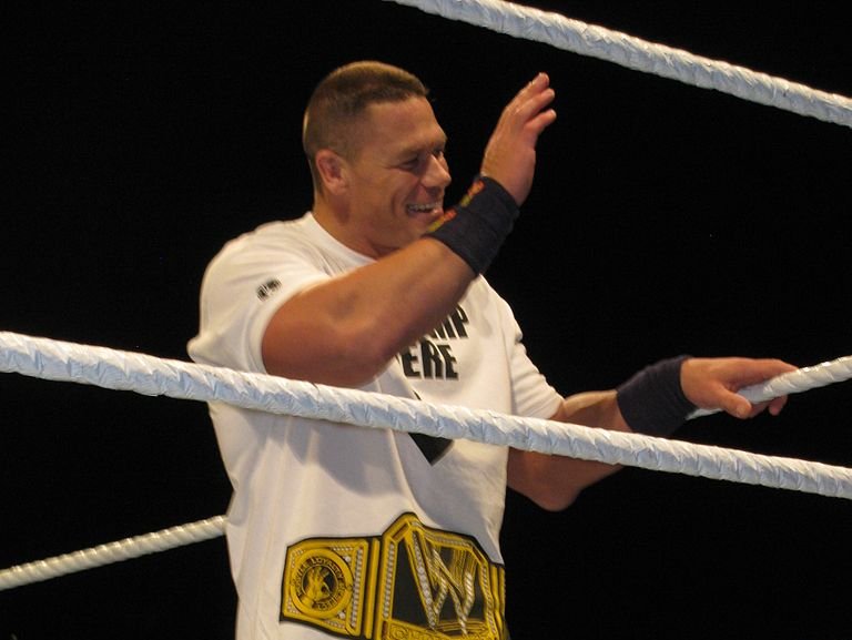 John Cena wearing a white shirt