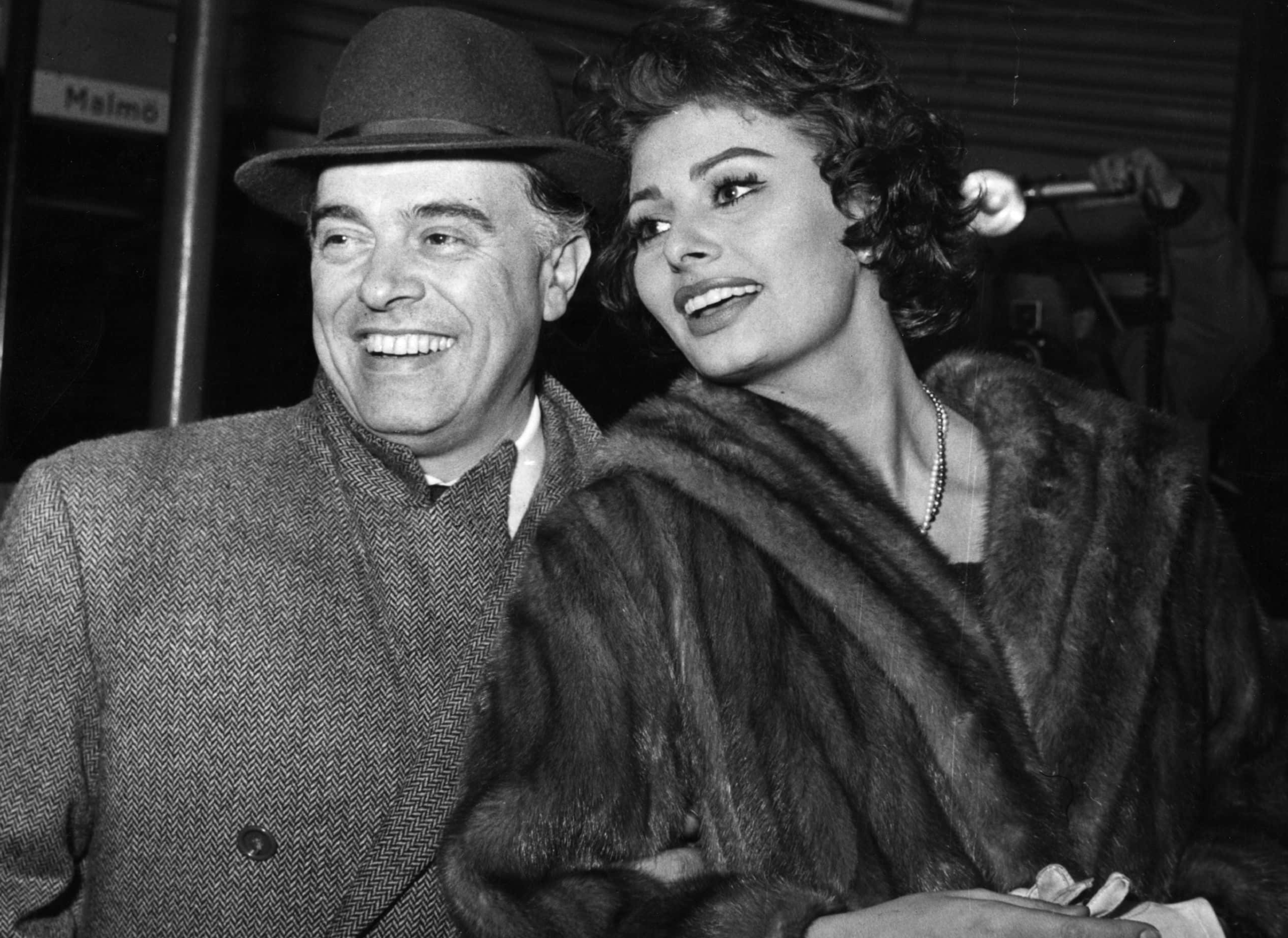 Carlo Ponti, the Italian film director and his wife Sophia Loren