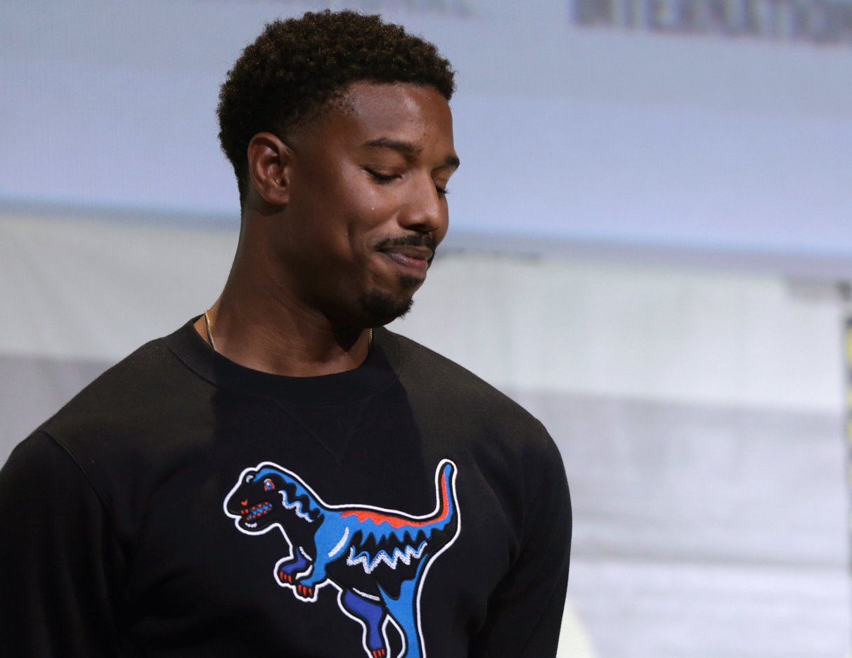 Michael B. Jordan wearing a black shirt
