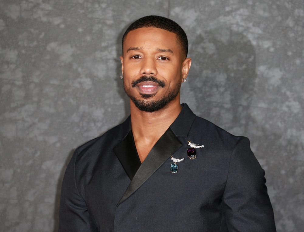 Michael B. Jordan in a black suit
