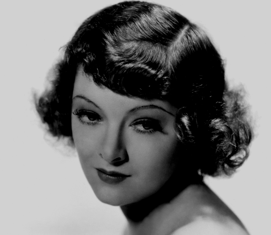 Actress Myrna Loy face portrait
