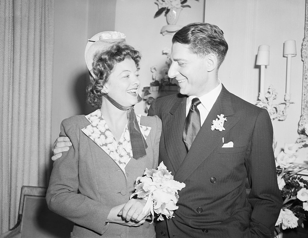 Myrna Loy with New Husband John D. Hertz, Jr. at their wedding